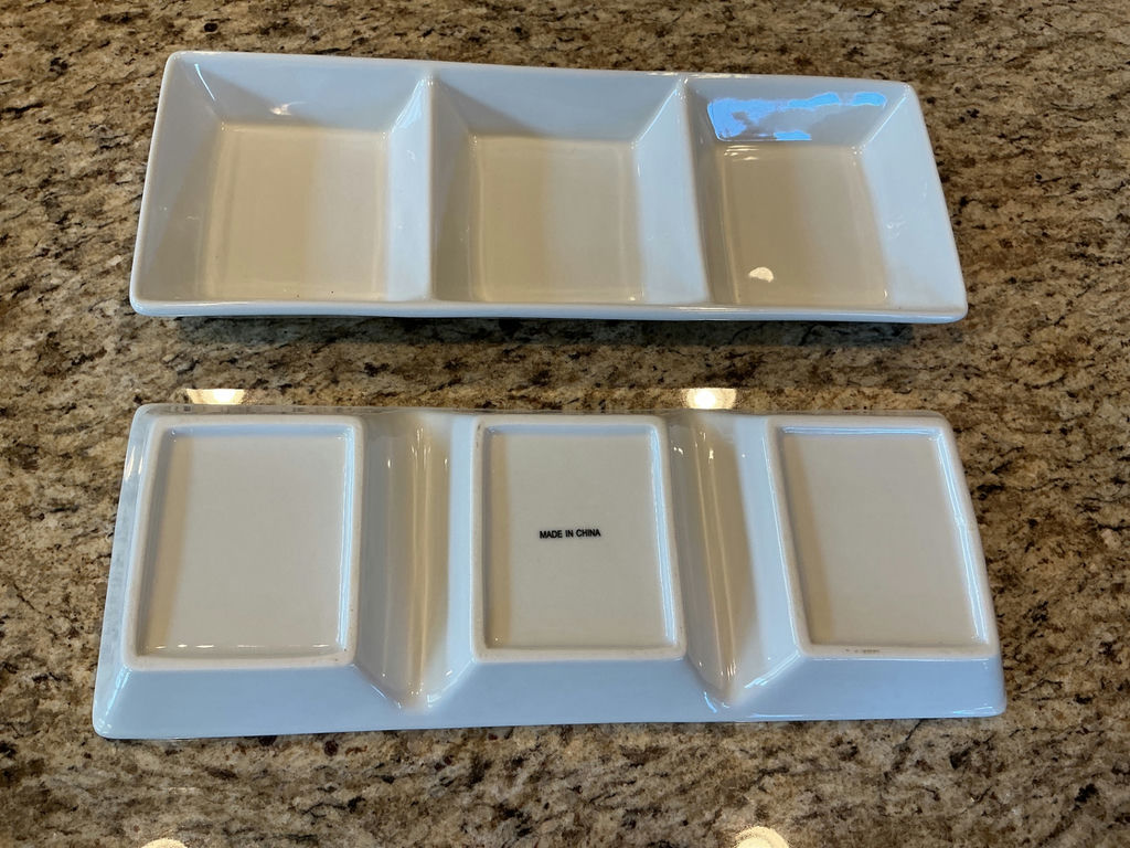White Ceramic Multi-Compartment Serving Trays - image 5 of 6