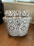 Stylus armchair with grey damask upholstery. - thumbnail 3 of 7