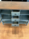Media cabinet with glass doors and central drawers - thumbnail 3 of 5