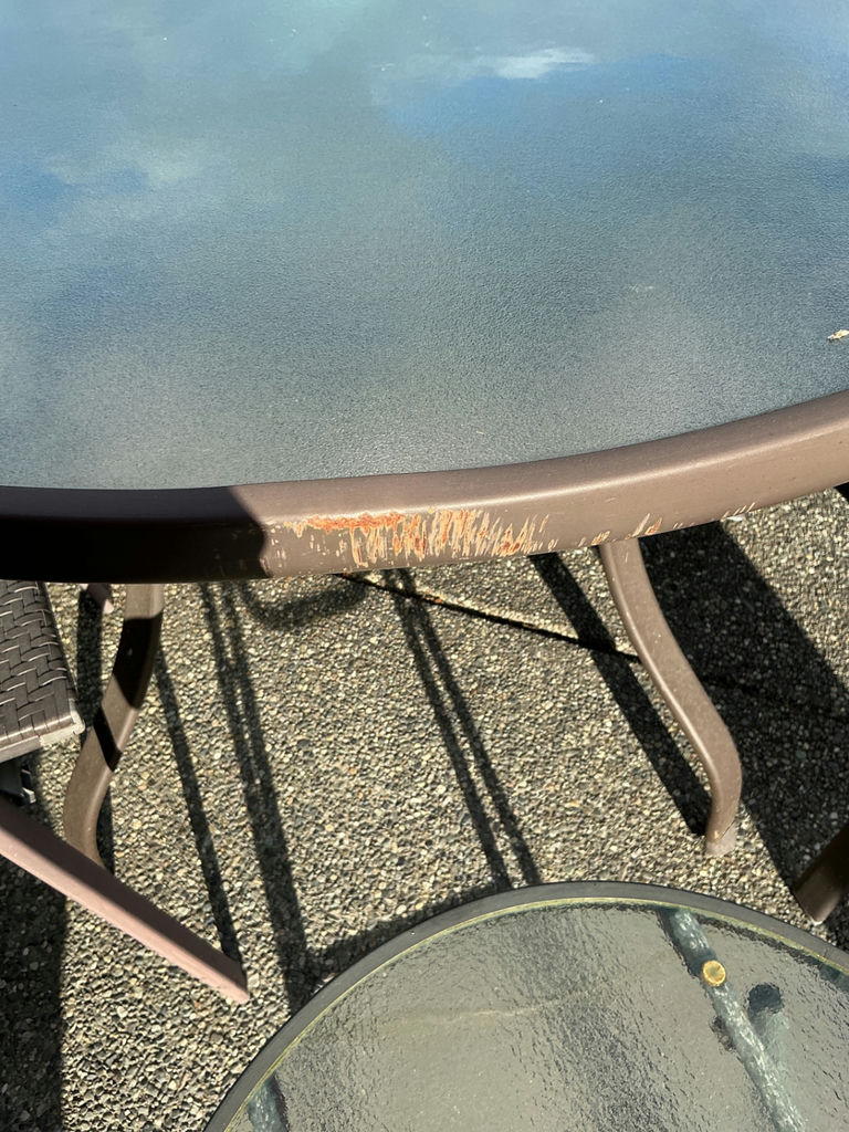 Round Glass-Top Outdoor Dining Table with Four Woven Chairs and Two Side Tables - image 4 of 4