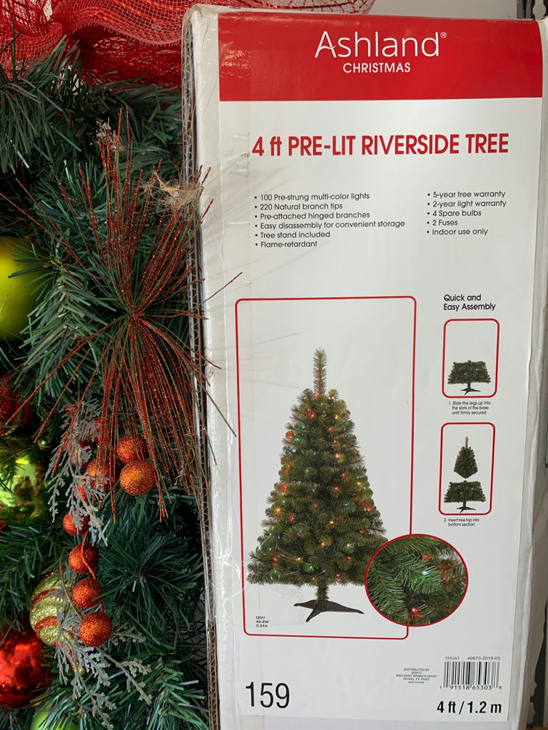 Assorted Christmas Decorations and 4-Foot Pre-Lit Tree - image 2 of 5