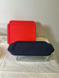 Pyrex glass storage containers with red and blue lids - thumbnail 4 of 4