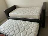 Dark brown faux leather Trundle Day bed with two twin mattresses - thumbnail 2 of 5