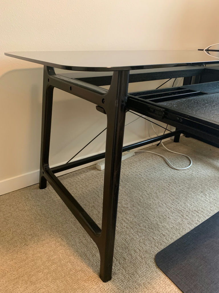 Glass-top office desk - image 3 of 4