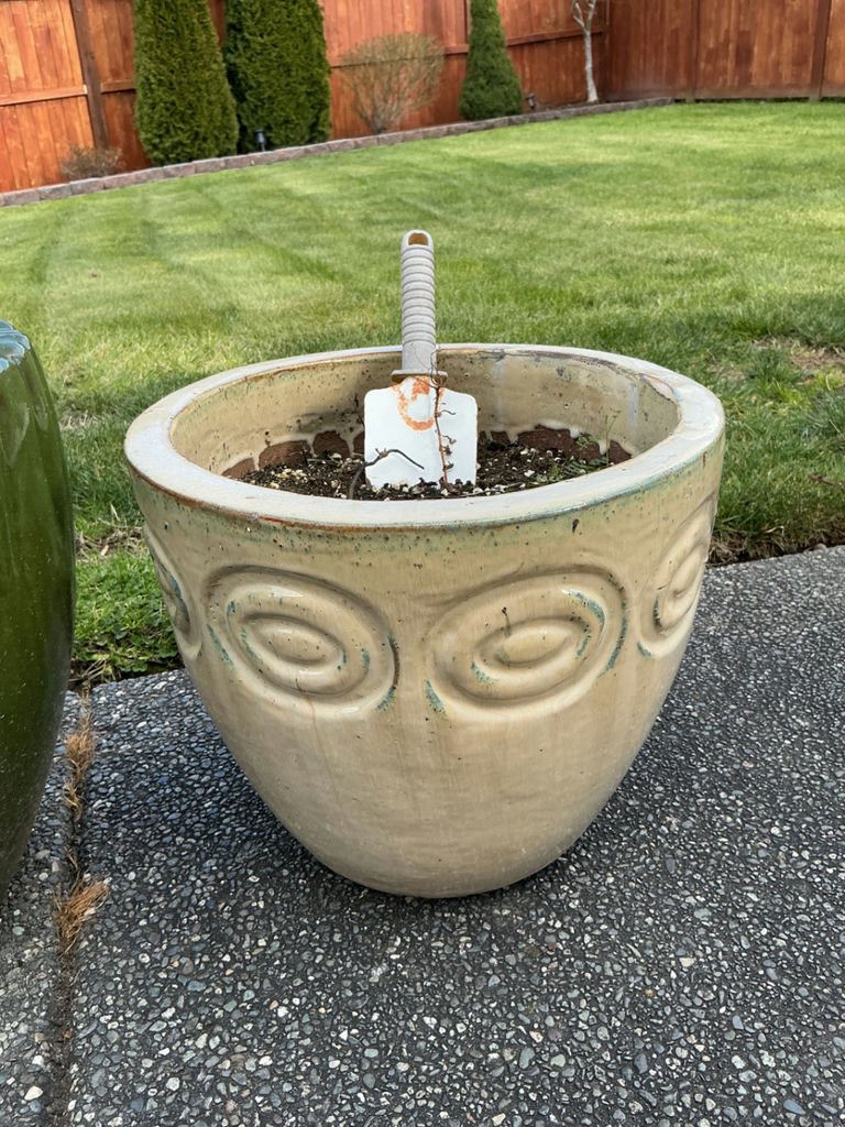 Three glazed ceramic garden pots - image 3 of 4