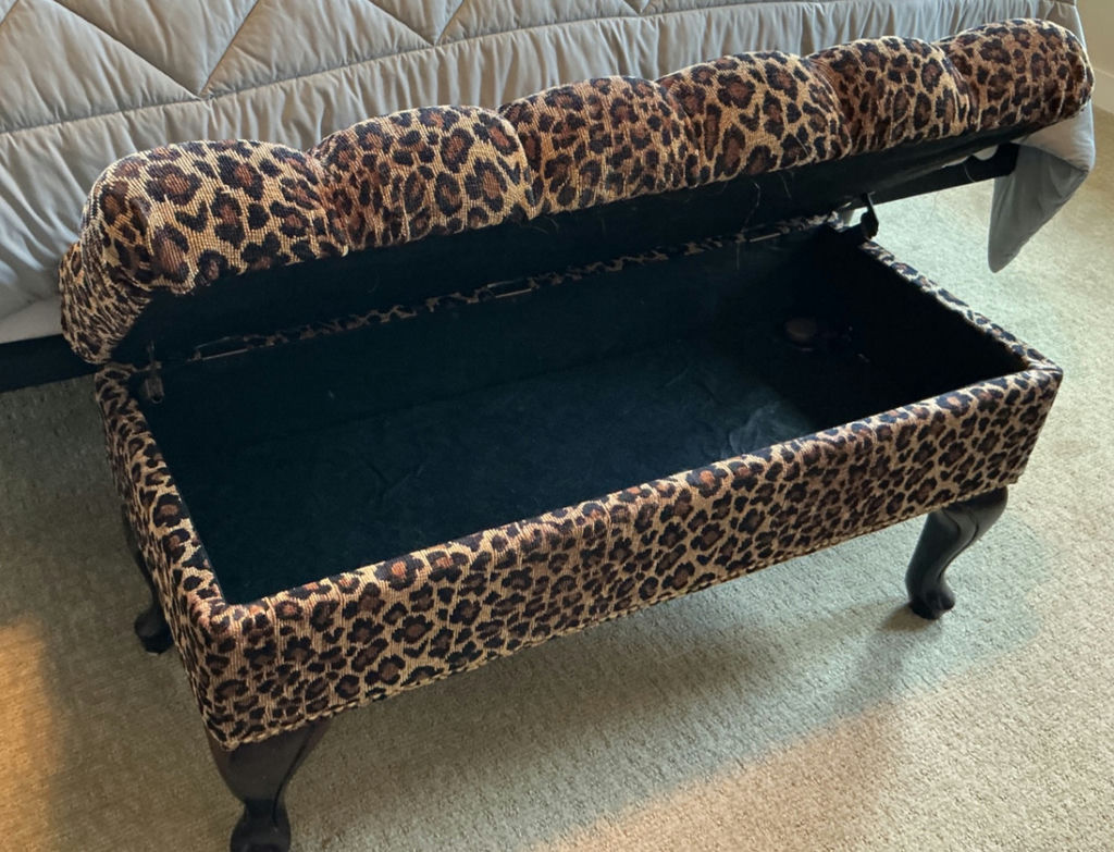 Leopard Print Tufted Storage Ottoman - image 2 of 4