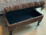 Leopard Print Tufted Storage Ottoman - thumbnail 2 of 4