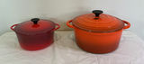 Vintage Red LeCreuset 20, Orange enameled dutch oven and more. - thumbnail 2 of 7