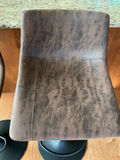 Pair of brown Faux suede swiveling bar stools. - thumbnail 3 of 5