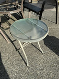 Round Glass-Top Outdoor Dining Table with Four Woven Chairs and Two Side Tables - thumbnail 3 of 4