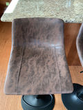 Pair of brown Faux suede swiveling bar stools. - thumbnail 4 of 5