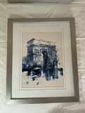 Pair of blue watercolor Paris landmark prints. - thumbnail 2 of 5