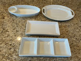 White Ceramic Multi-Compartment Serving Trays - thumbnail 1 of 6