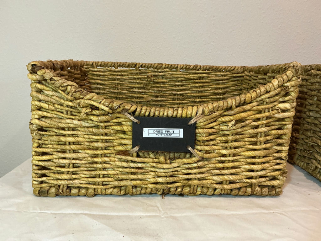 Three woven pantry storage baskets. - image 3 of 4