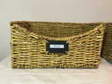 Three woven pantry storage baskets. - thumbnail 3 of 4