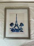 Pair of blue watercolor Paris landmark prints. - thumbnail 4 of 5