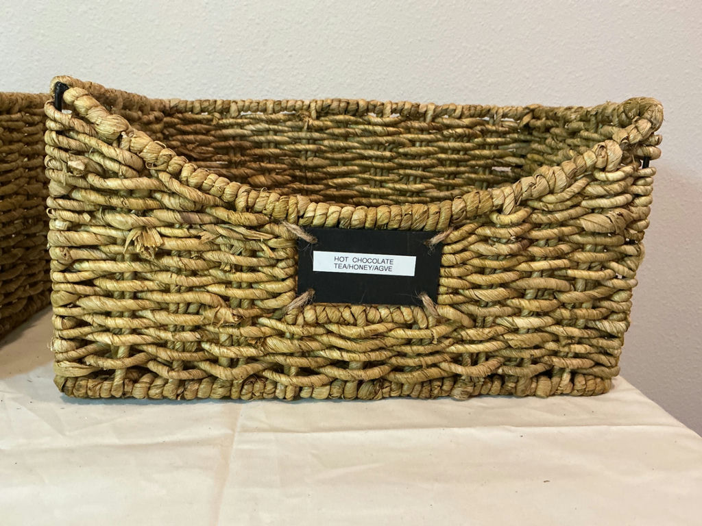 Three woven pantry storage baskets. - image 4 of 4