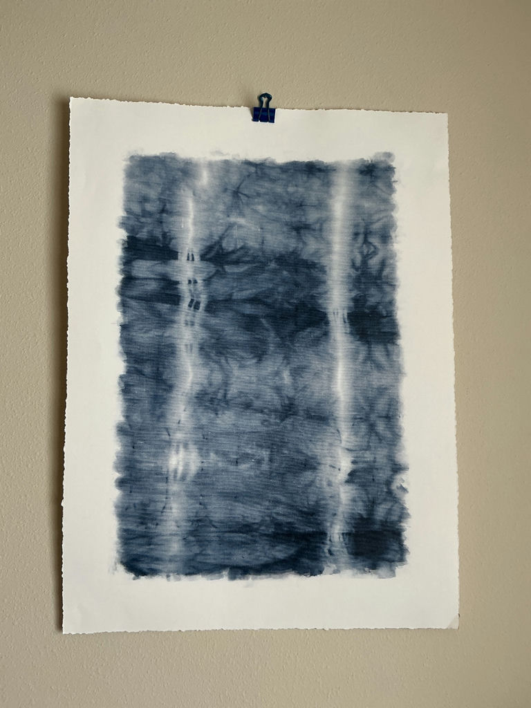  Pottery Barn textile prints with blue textured patterns.  - image 4 of 4