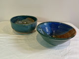 Pair of  glazed ceramic serving bowls. - thumbnail 1 of 7