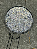 Metal lattice-frame tables with glass and wood tops - thumbnail 5 of 6