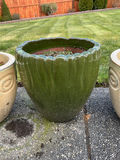 Three glazed ceramic garden pots - thumbnail 2 of 4