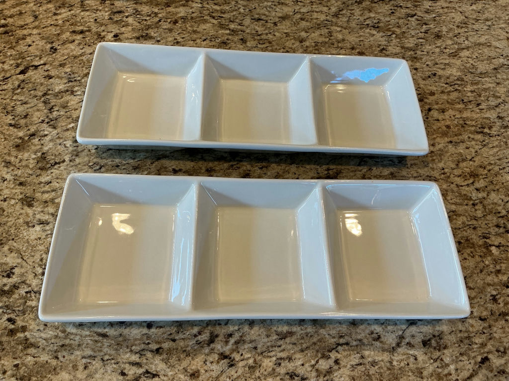 White Ceramic Multi-Compartment Serving Trays - image 4 of 6