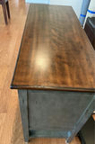 Media cabinet with glass doors and central drawers - thumbnail 4 of 5