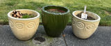Three glazed ceramic garden pots - thumbnail 1 of 4