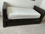Dark brown faux leather Trundle Day bed with two twin mattresses - thumbnail 1 of 5