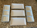 White Ceramic Multi-Compartment Serving Trays - thumbnail 2 of 6