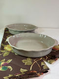 Two ceramic baking dishes with scalloped rims. - thumbnail 3 of 3