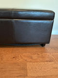 Dark Brown Faux Leather Storage Ottoman - thumbnail 5 of 5