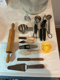 Assorted kitchen utensils, bakeware, and waffle maker. - thumbnail 5 of 5