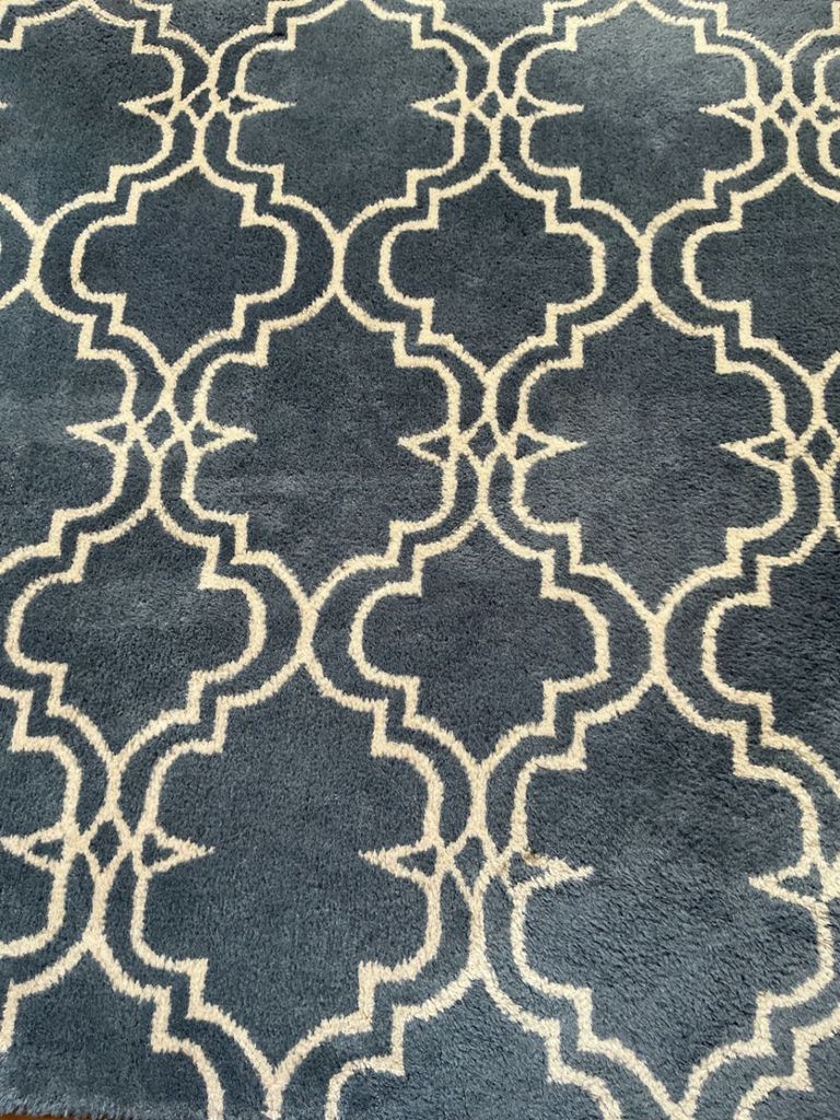 Wool Blueish Gray geometric patterned area rug - image 2 of 4