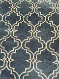 Wool Blueish Gray geometric patterned area rug - thumbnail 2 of 4