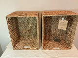 Three rectangular woven storage baskets. - thumbnail 2 of 3