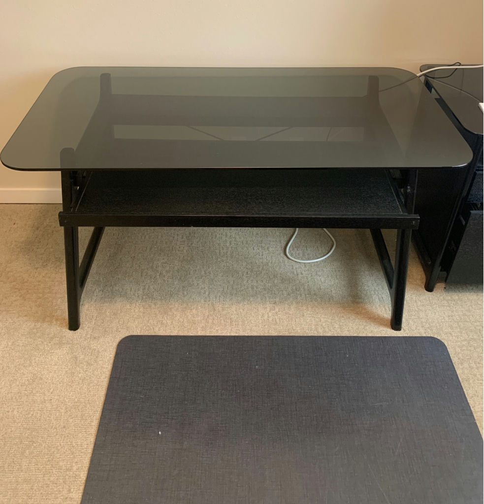 Glass-top office desk  - image 1 of 4