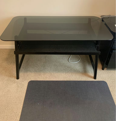 Glass-top office desk - Image 1 of 4