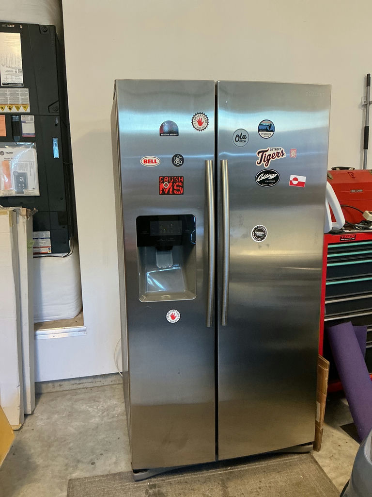 Stainless steel Samsung side-by-side garage refrigerator  - image 1 of 6