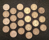 Lot of 23 1940s Jefferson Nickels - thumbnail 1 of 2