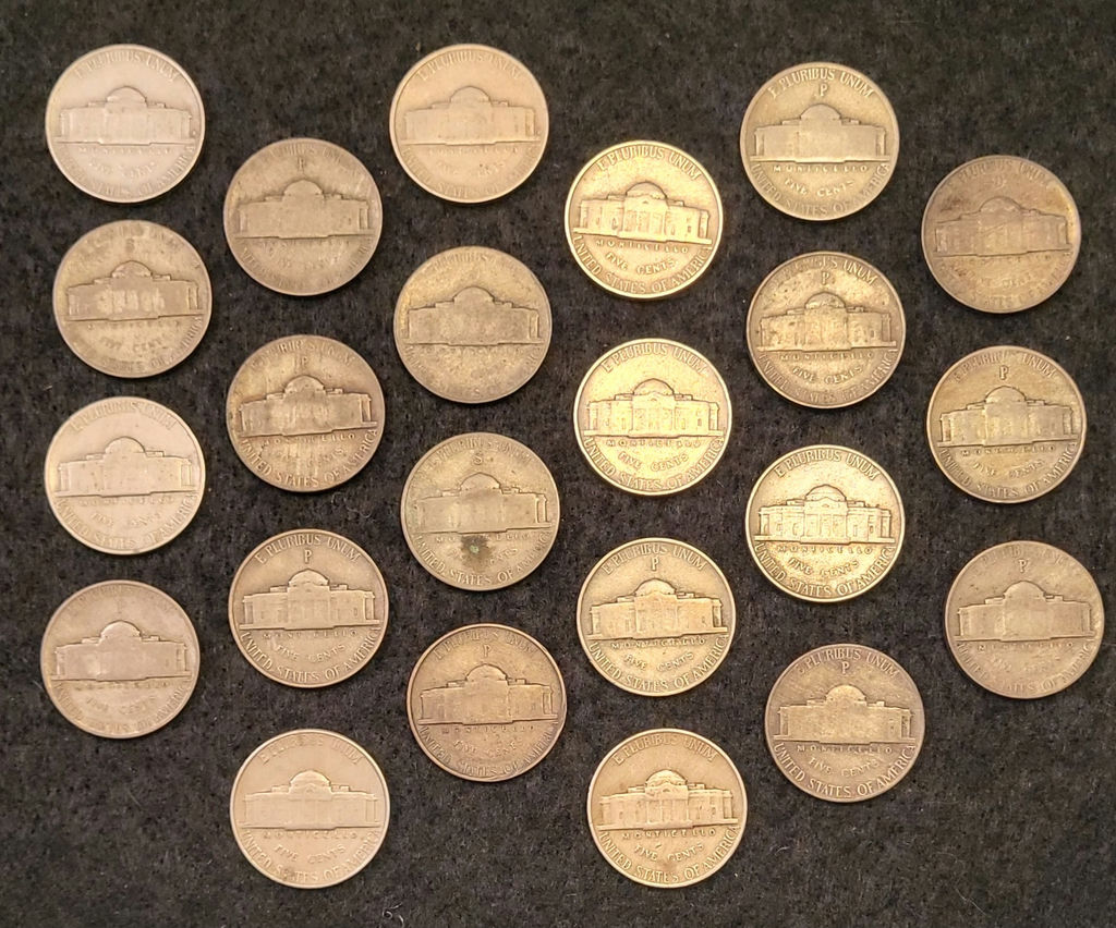 Lot of 23 1940s Jefferson Nickels - image 2 of 2