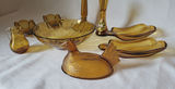 Vintage Amber Glass Lot of 9 - thumbnail 2 of 7