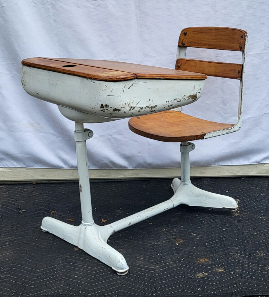 Vintage Student School Desk - White - image 2 of 4