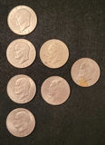 Lot of 7 Eisenhower Dollars From 1970s (2 Bicentennial) - thumbnail 1 of 2
