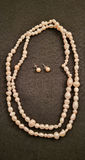 Fresh Water White Cultured Pearl Necklace & Earrings w/ .925 Sterling - thumbnail 2 of 4