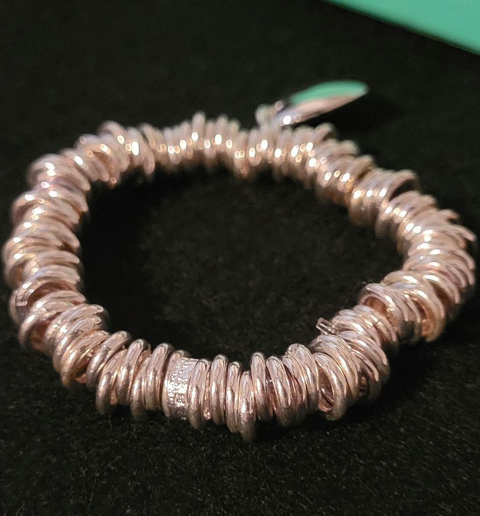 Tiffany & Co .925 Heart Charm Links Bracelet - image 4 of 6