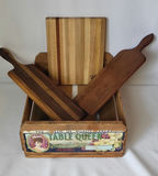 Antique Labeled Grape Crate & 3 Vintage Cutting Boards - thumbnail 1 of 8