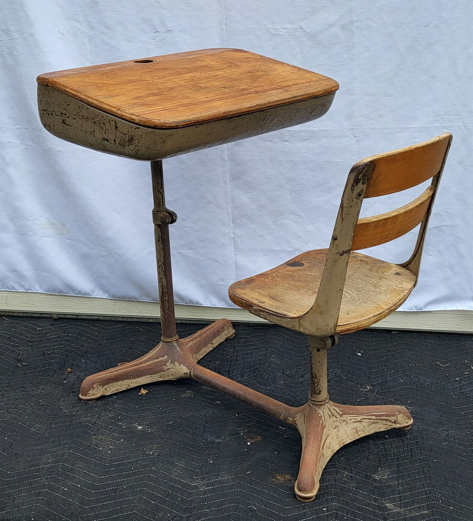 Vintage Students School Desk - Brown - image 2 of 5