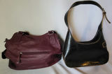 2 Vintage Purses • Burgundy & Black Leather - thumbnail 2 of 11