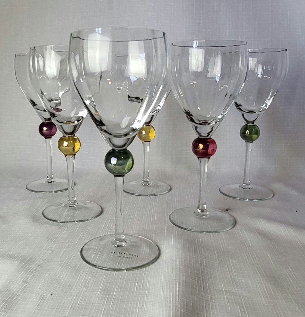 6 New Pottery Barn Bubble Stem Wine Goblets - image 4 of 7